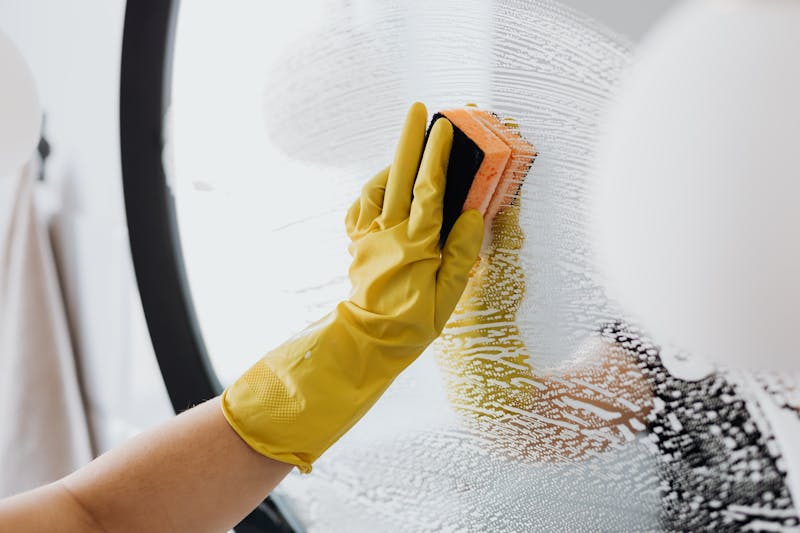 Professional cleaner at work